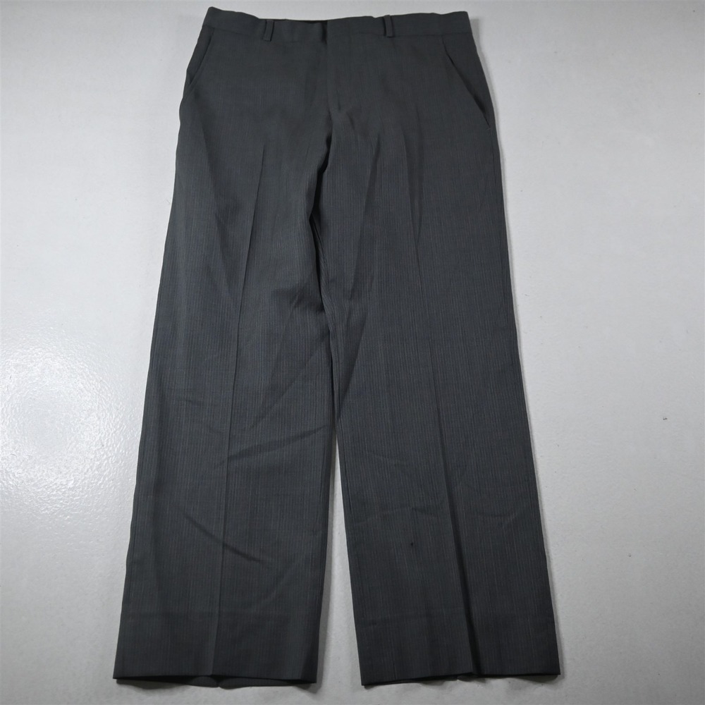 Kenneth Cole 38S 32x30 Gray Striped 100% Wool Mens Jacket Pants Suit - Picture 8 of 12